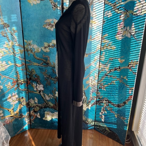 Vintage, Moda SZ S, black, full length, sweater with chainmail style cuff. - Picture 4 of 12